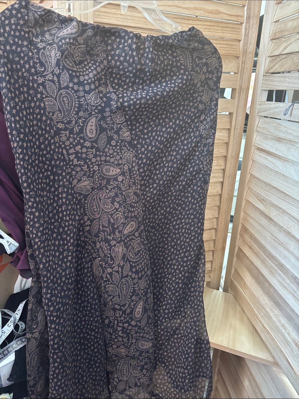 H&M Black Paisley Print Skirt 8